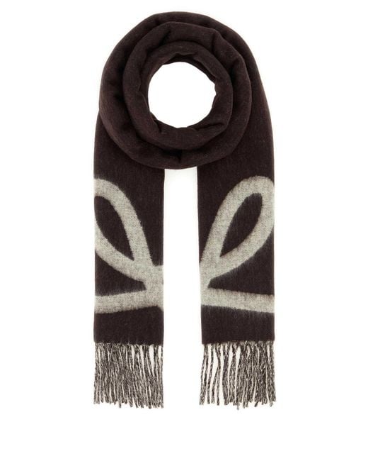 Loewe Black Wool Blend Scarf