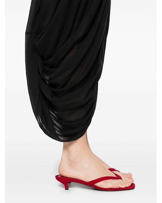 Totême Black Cotton Blend Long Skirt