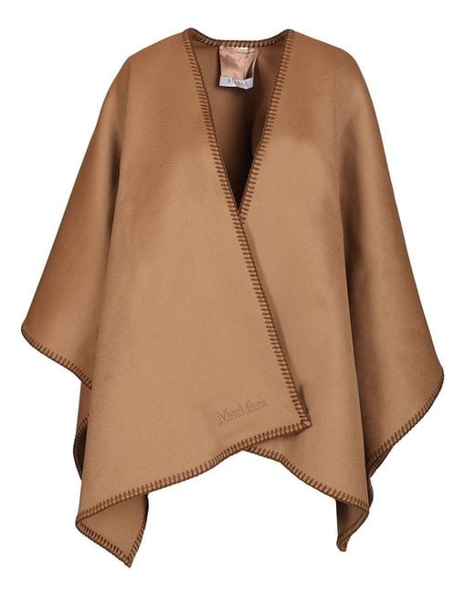 Max Mara Brown Double Wool Drap Cape