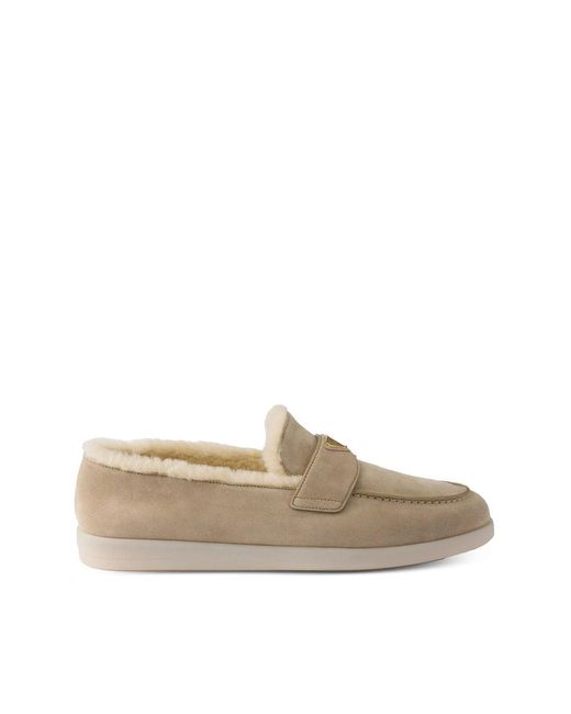 Prada Natural Neutrals Loafers for men
