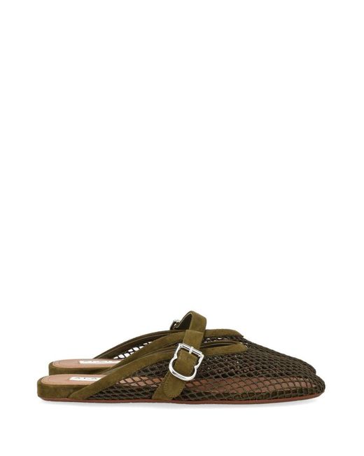 Alaïa Brown Alaïa Fishnet Mules