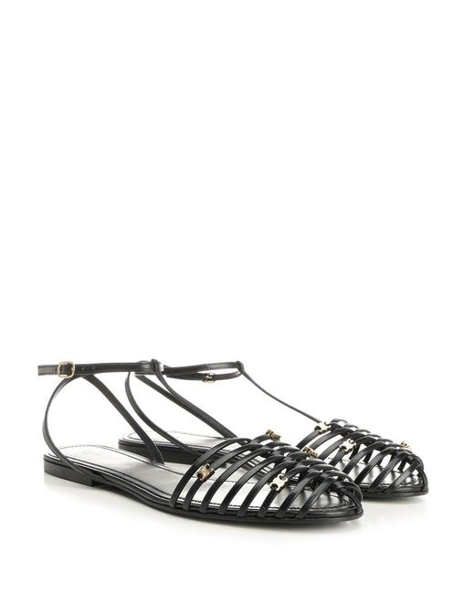 Céline White Cage Flat Sandal