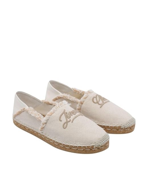 Jimmy Choo White Avi Flat Espadrilles