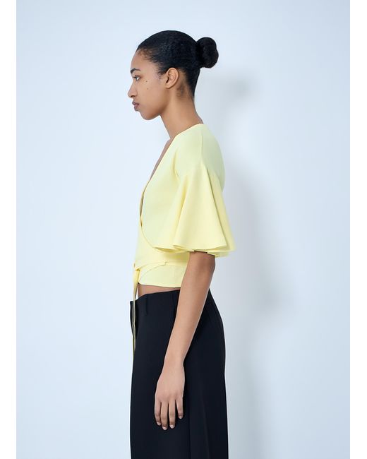Jacquemus Yellow Wrap Knit Top