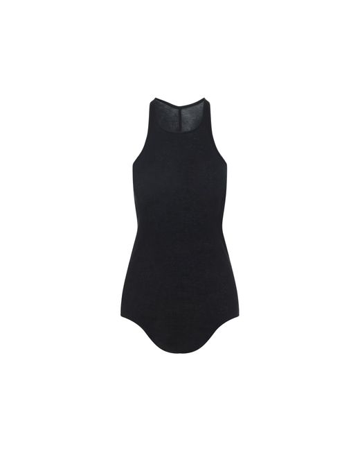 Rick Owens Blue Basic Rib Tank Top