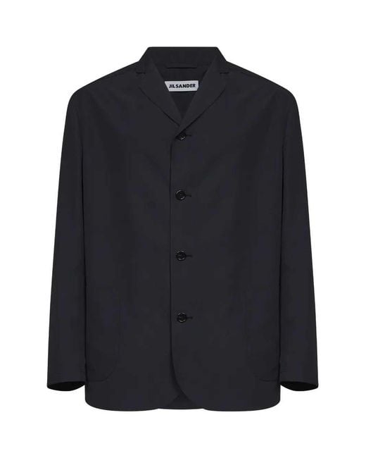 Jil Sander Blue Single-Breasted Boxy Jacket for men