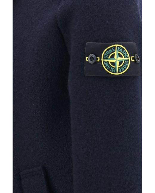 Stone Island Blue Virgin Wool Jacket for men