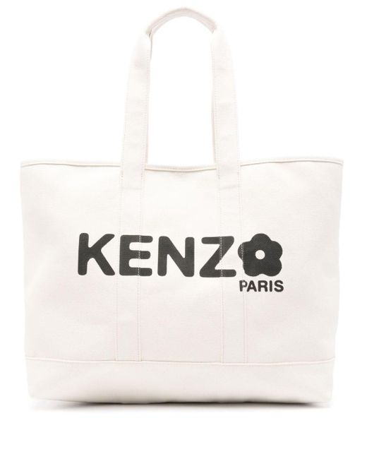 KENZO Natural Large Utility' Canvas Tote Bag