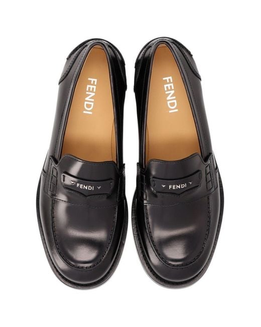 Fendi Black Ateneo Moccasin for men
