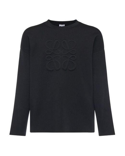Loewe Blue Anagram Wool Crewneck Sweater for men