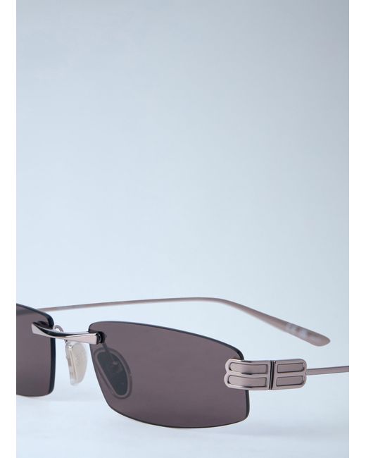 Balenciaga White Gossip Rectangle Sunglasses for men