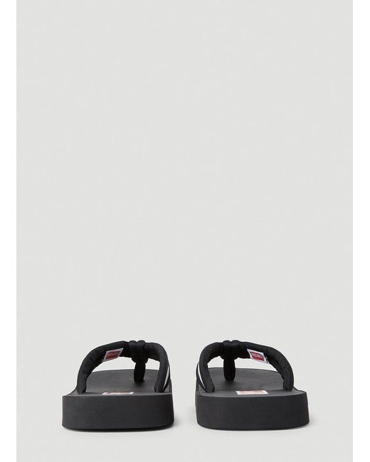 KENZO Black Logo Patch Flip Flops