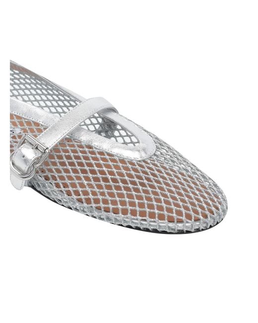 Alaïa Gray Fishnet Flat Ballets