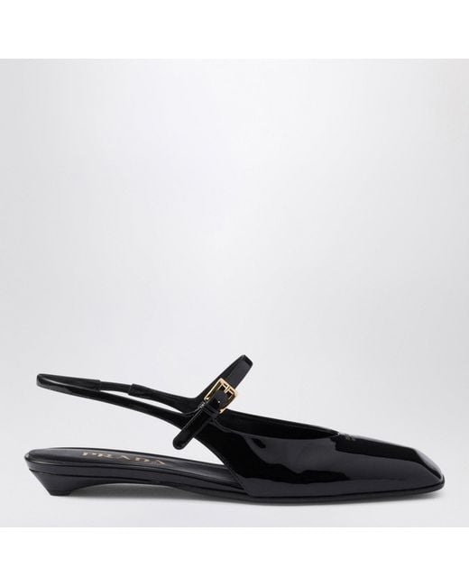 Prada Black Slingback Ballerina Pumps