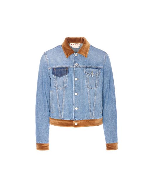 Marni Men's Blue Denim Jacket With Back Application