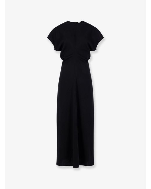 TOTEME Women's Black Slouch Waist Wool Dress