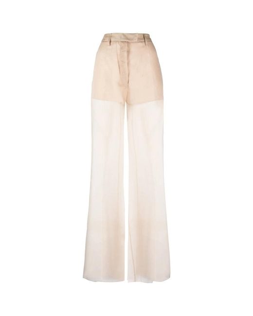 Prada White Neutrals Trousers
