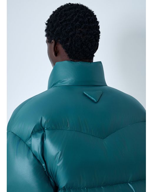 Prada Blue Re-Nylon Down Coat for men