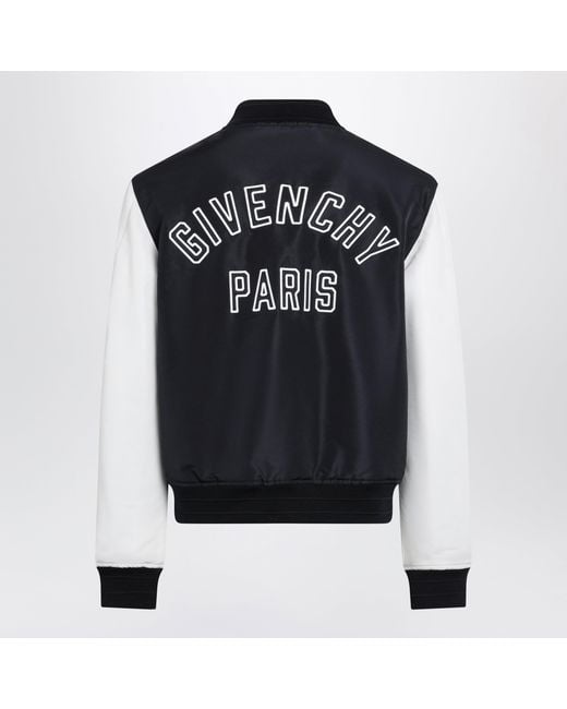 Givenchy Black Satin Varsity Jacket for men