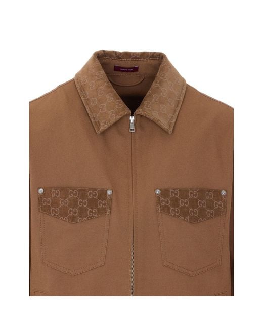 Gucci Brown Gg Logo Jacket for men