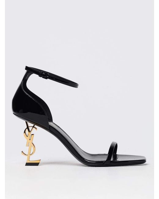 Saint Laurent White Opyum Patent Leather Sandals