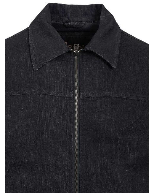 Herno Blue Denim Bomber Jacket for men