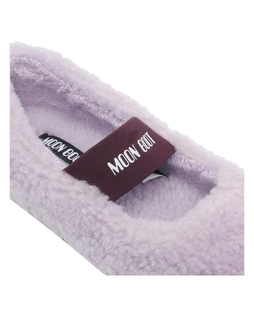 Moon Boot Purple Shearling Flat Ballets