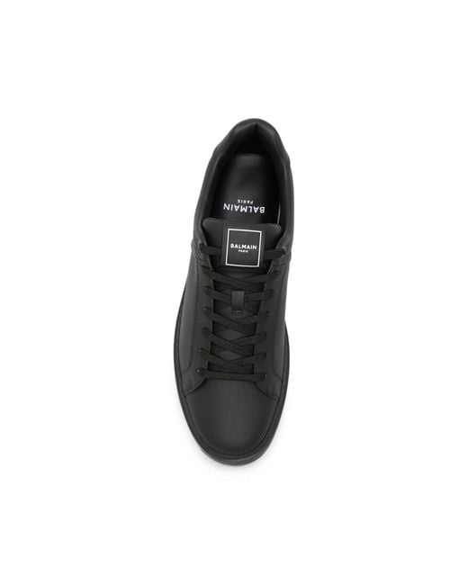 Balmain Black Sneakers Calf Leather for men