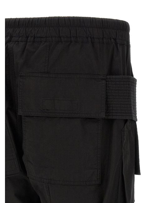 Rick Owens Black 'Creatch Cargo Drawstring' Pants for men