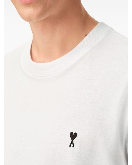 AMI White Ami De Coeur Cotton T-Shirt for men