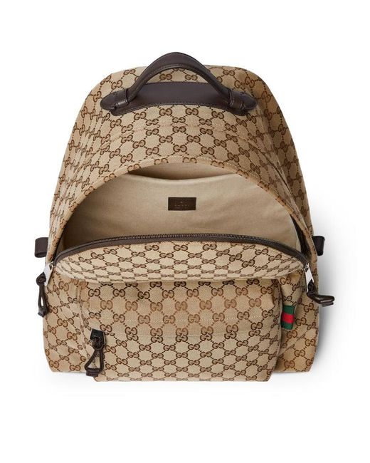 Gucci Natural Gg Fabric Backpack Medium Size for men