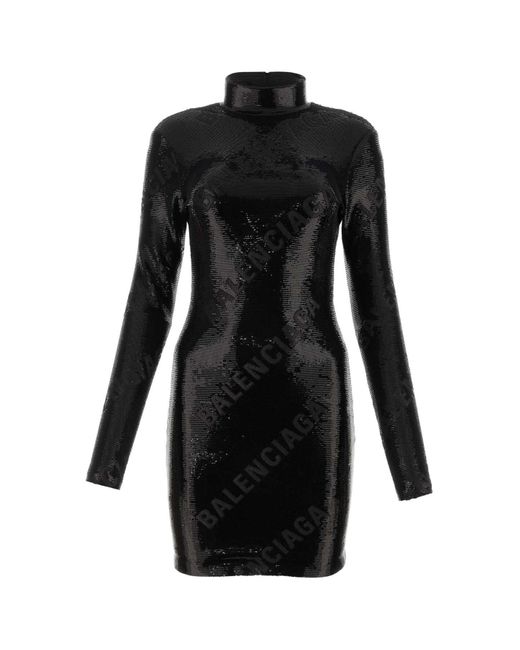 Balenciaga Black Sequins Mini Dress