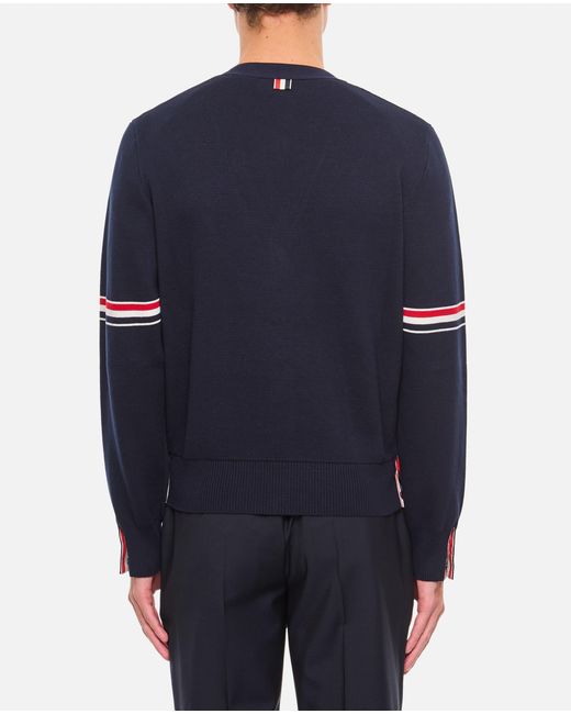 Thom Browne Blue Button-Front Cardigan for men