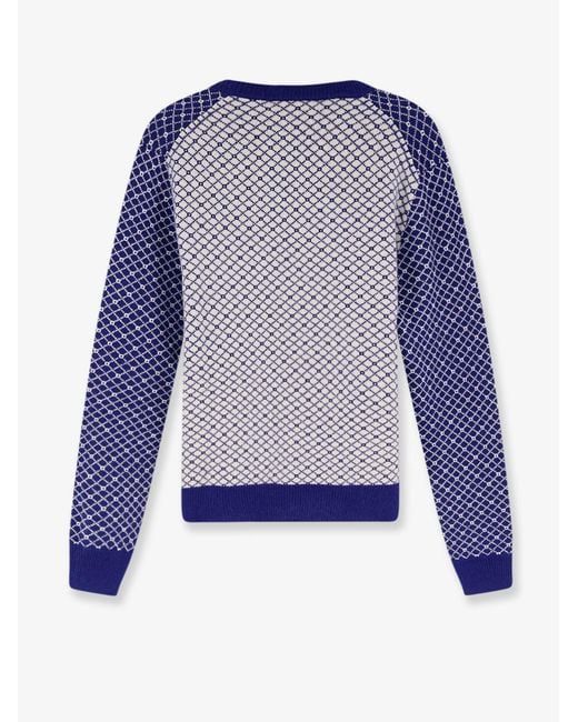 Dior Blue Dior Wool Sweater With Bicolor Pattern for men