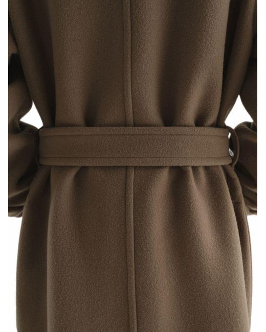 Lemaire Brown Wool Wrap Coat for men