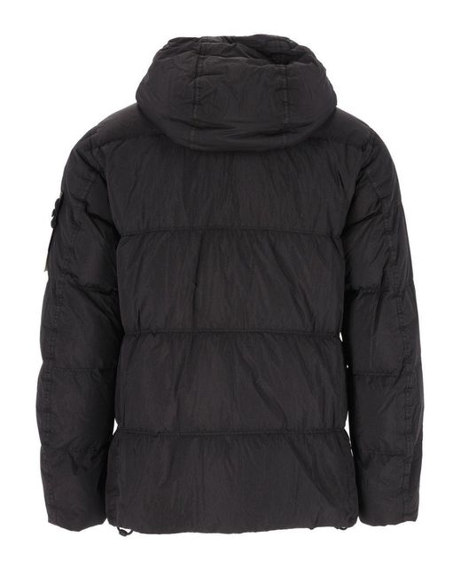 Stone Island Black Down Jacket for men