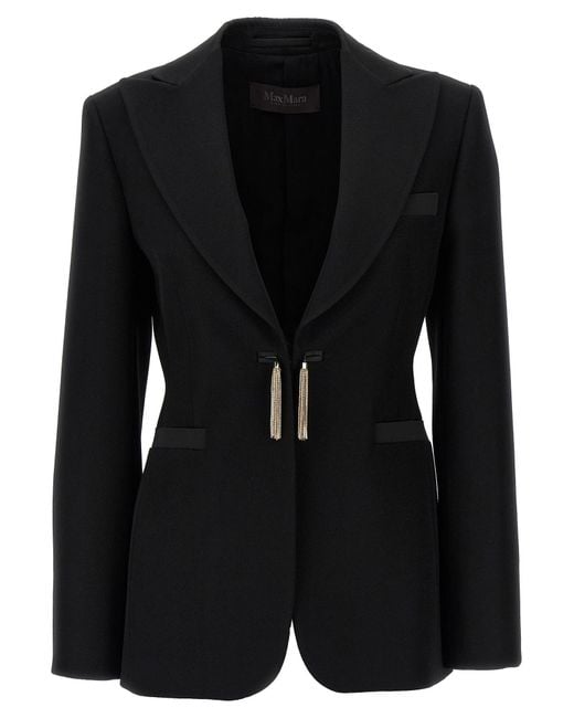Max Mara Black "Grain De Poudre Smoking