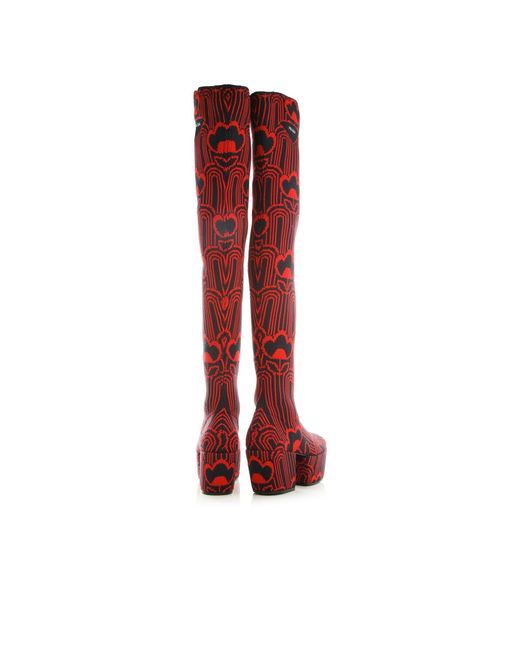 Prada Red Over-Knee Boots