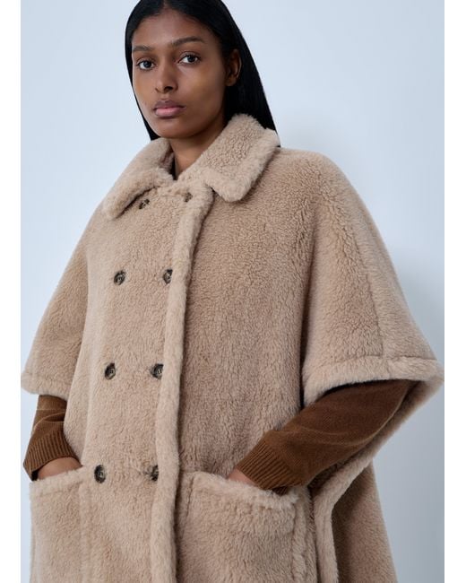 Max Mara Natural Shearling Cape