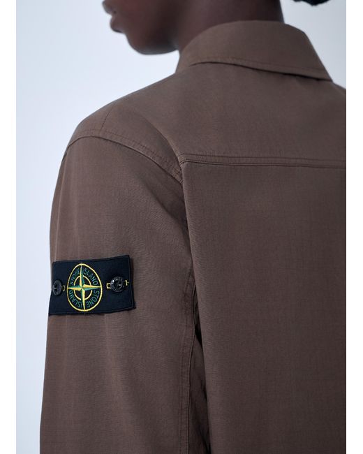 Stone Island Brown Logo Patch Jacket for men