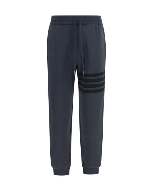 Thom Browne Blue Loopback 4-Bar Track Pants for men