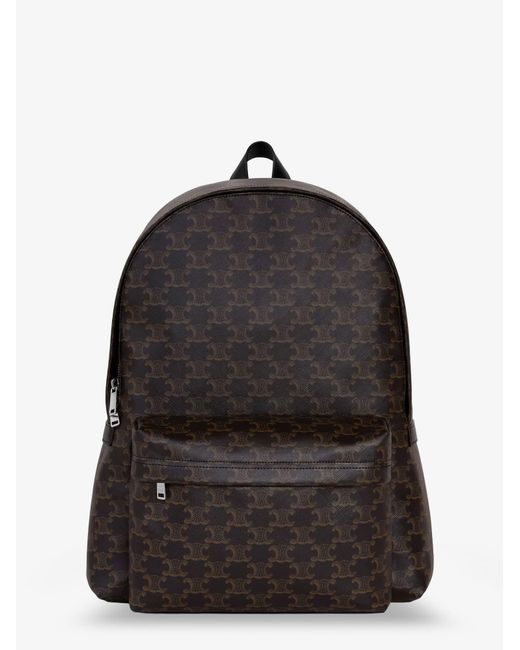 Céline Black Triomphe Coated Canvas Backpack for men
