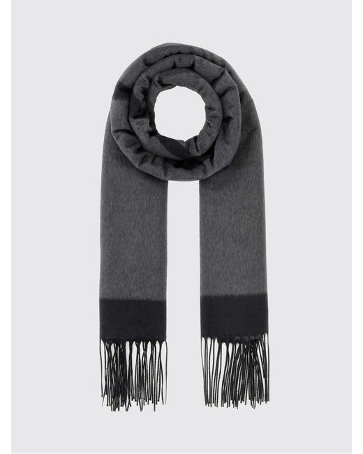 Saint Laurent Gray Cassandre Jacquard Silk Scarf for men