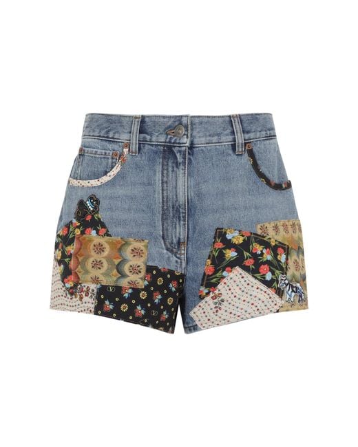 Valentino Blue Patchwork Pants