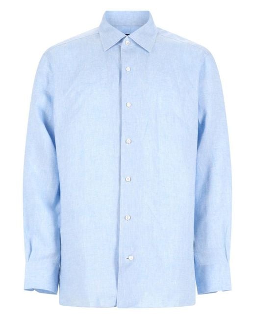 Zegna Blue Camicia "Oasi" for men
