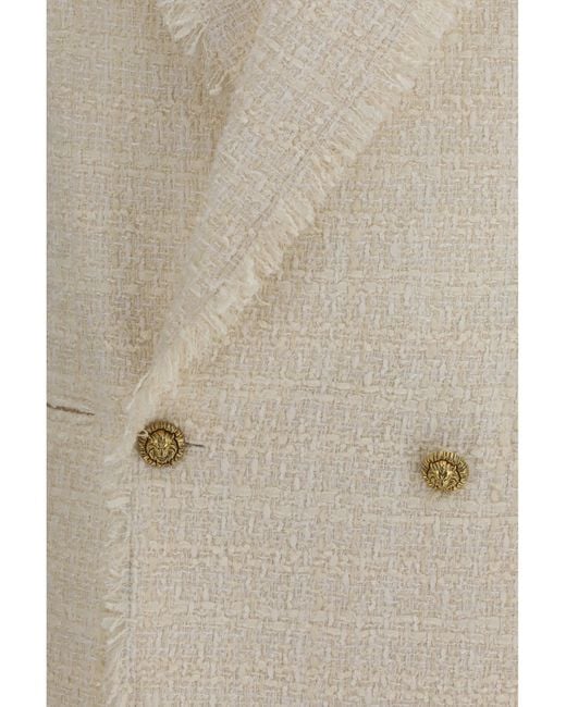 Balmain White Two-Button Tweed Jacket