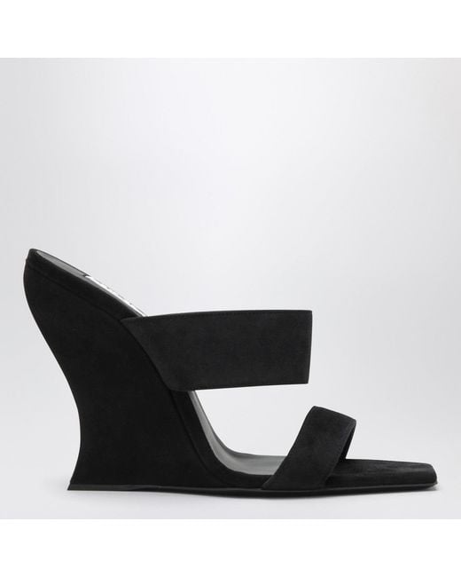 Alaïa Black Suede Wedge Sandals