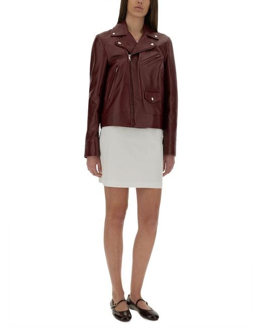 Gucci Red Leather Biker Jacket