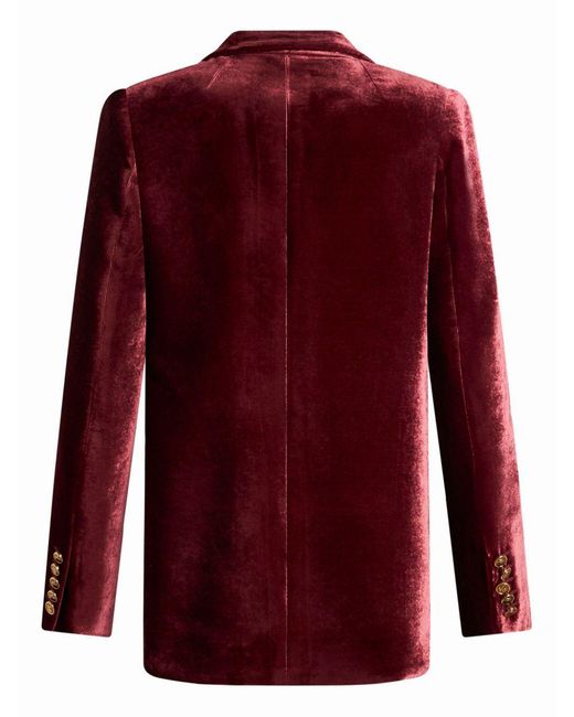 Etro Red Viscose-Silk Chic Outerwear Jacket