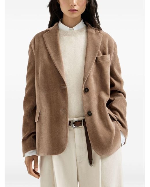 Brunello Cucinelli Brown Single-Breasted Jacket